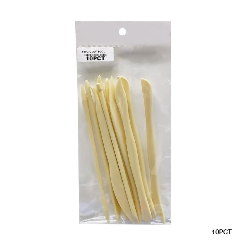 Gift To Love | 10Pc Clay Tool Plastic Cream Color (10Pct) | Pcs : 10Pc | Code : 10PCT