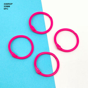 Gift To Love | Book Binding Ring | Color : Pink | Size : 30 Mm | Pcs : 6 Pcs | Code : 30BRDP