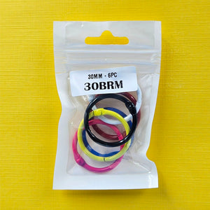 Gift To Love | Book Binding Ring | Color : Multicolor | Size : 30 Mm | Pcs : 6 Pcs | Code : 30BRM