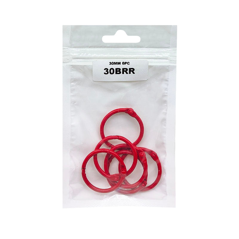 Gift To Love | Book Binding Ring | Color : Red | Size : 30 Mm | Pcs : 6 Pcs | Code : 30BRR
