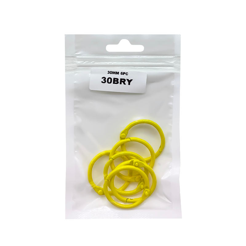 Gift To Love | Book Binding Ring | Color : Yellow | Size : 30 Mm | Pcs : 6 Pcs | Code : 30BRY