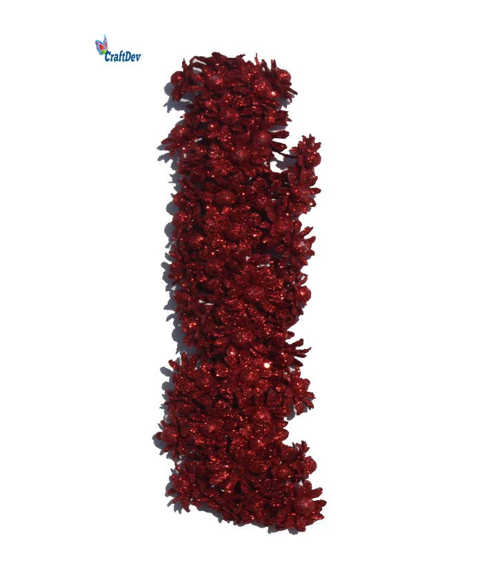 Gift To Love | Glitter Flower | Color : Red | Pcs : 72 Pcs | Code : 32-8R