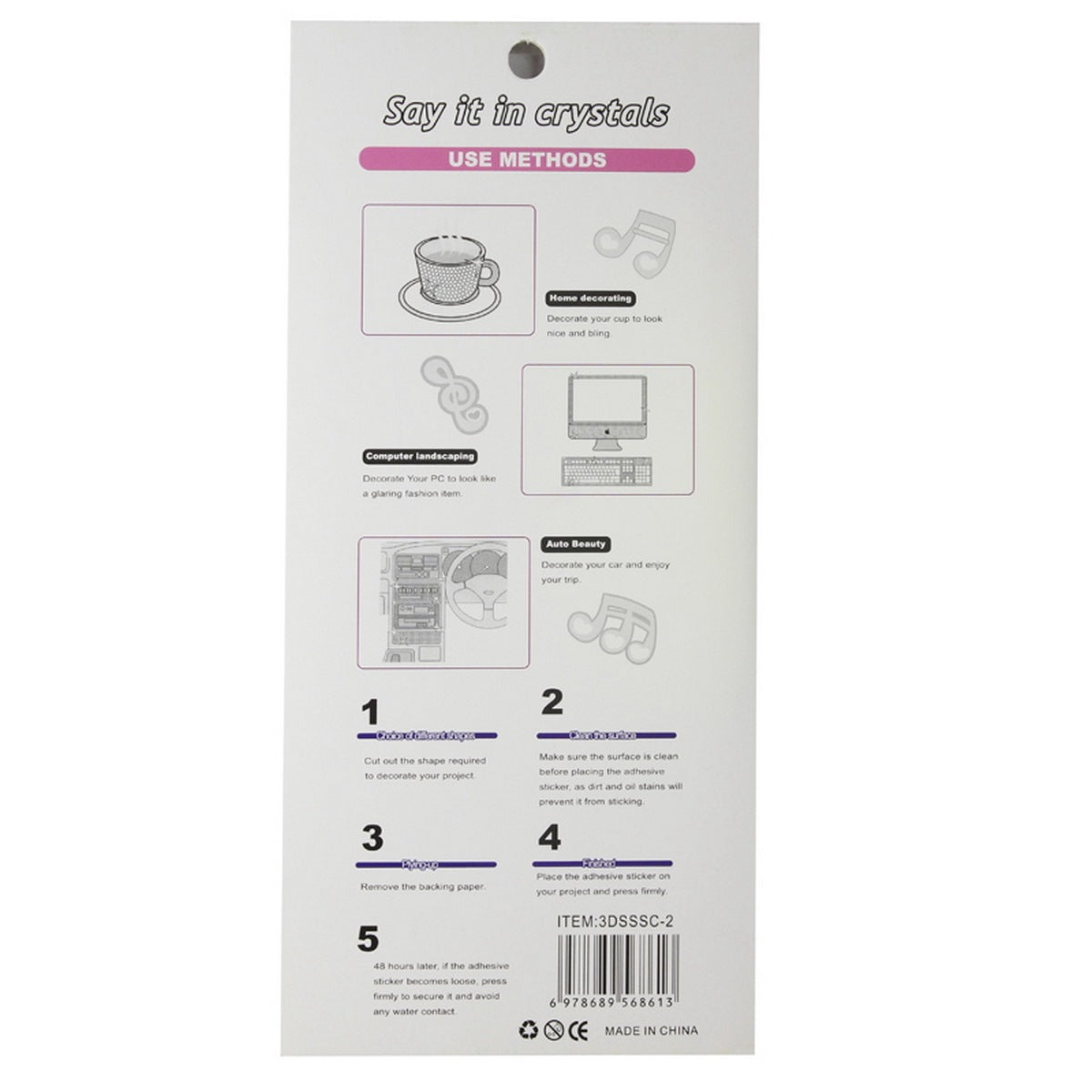 Gift To Love | Diamond Sticker | Color : Silver | Size : 3 Mm | Code : 3DSSMC-8