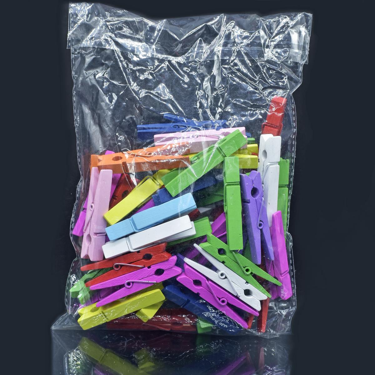 Gift To Love | Wooden Clip | Color : Big Colour | Size : 60 Mm | Pcs : 50 Pcs | Code : 50P60MMC