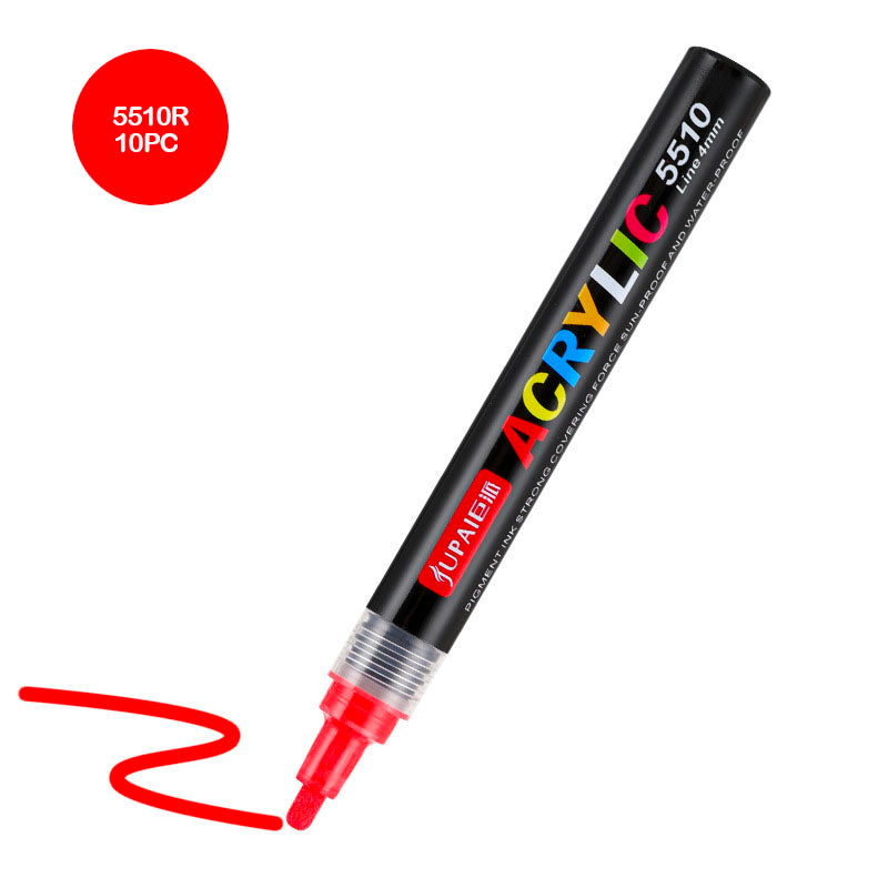 Gift To Love | Acrylic Paint Marker | Color : Red | Size : 4 Mm | Pcs : 10 Pcs | Code : 5510R