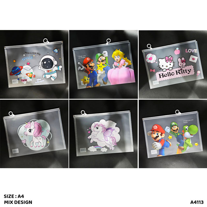 Gift To Love | Cartoon Plastic Zip Bag | Size : A4 | Code : A4113