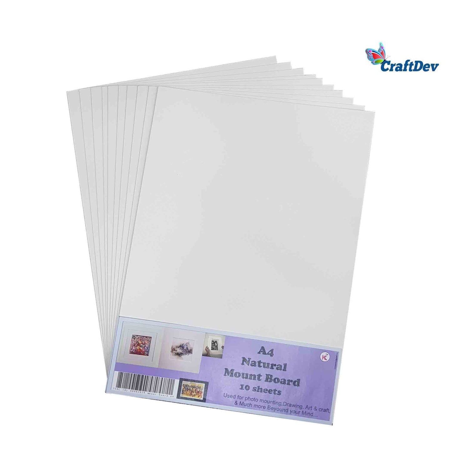 Gift To Love | A4 Natural Mount Board | Size : A4 | Pcs : 10 Sheets | Code : A4MB