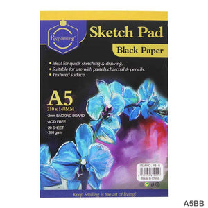 Gift To Love | Sketch Pad | Color : Black | Size : A5 | Pcs : 200 Gsm | Code : A5BB