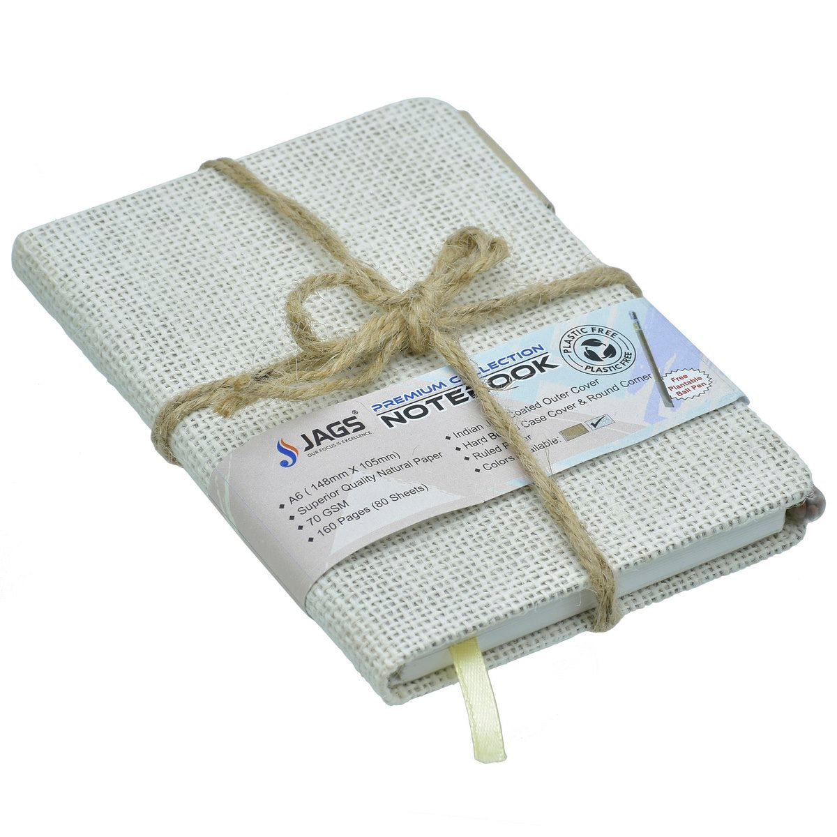 Gift To Love | Notebook Jute Cover | Color : Off White | Size : A6 | Pcs : 160 Pages | Code : ANBO00