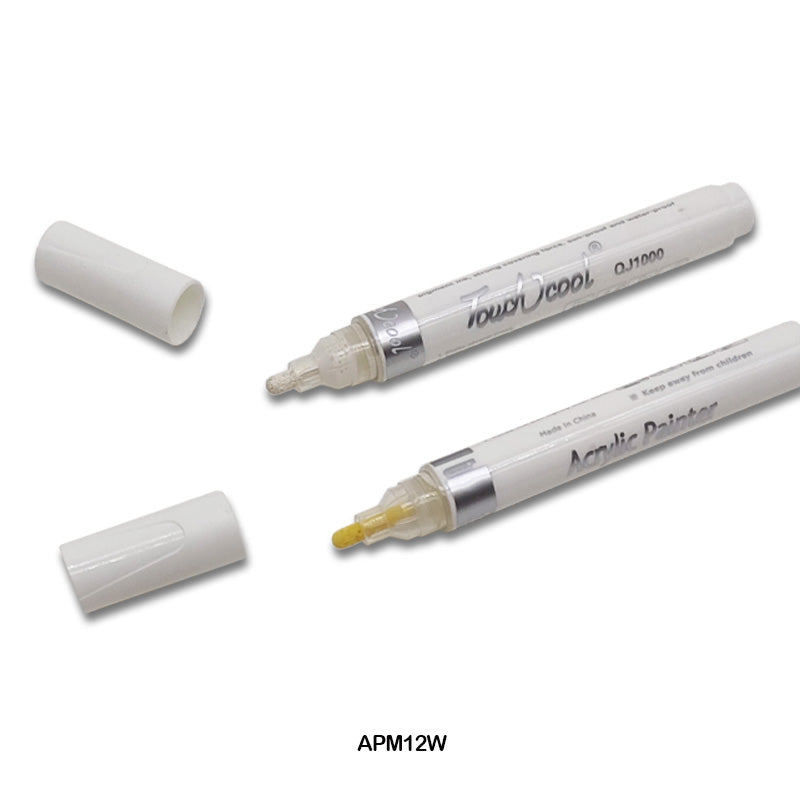 Gift To Love | Acrylic Paint Marker | Color : White | Pcs : 12 Pcs | Code : APM12W