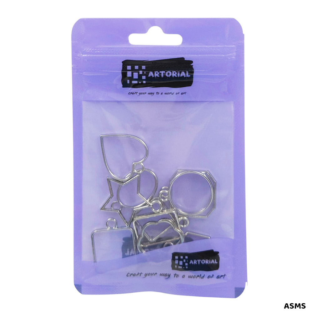 Gift To Love | Bezels Mix Shape Set | Color : Silver | Pcs : 10 Pcs | Code : ASMS