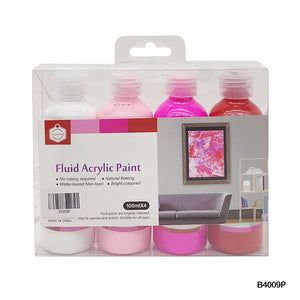 Gift To Love | Fluid Acrylic Paint | Size : 100 Ml | Pcs : 4 Pcs | Code : B4009P