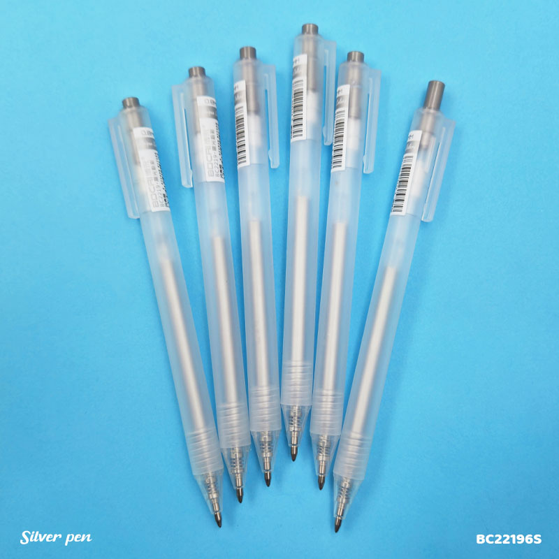 Gift To Love | Pen | Color : Silver | Size : 0.8 Mm | Pcs : 6 Pcs | Code : BC22196S