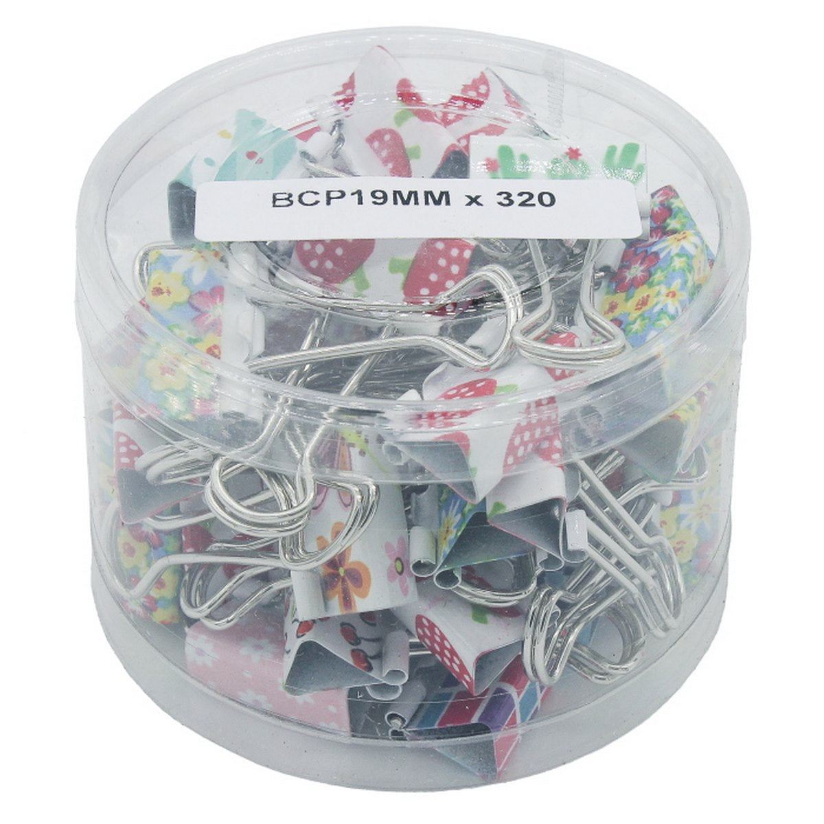 Gift To Love | Binder Clips | Color : Printed | Size : 19 Mm | Pcs : 40 Pcs Box | Code : BCP19MM
