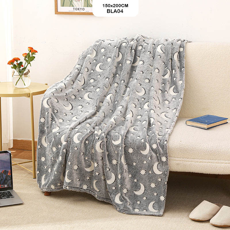 Gift To Love | Super Soft Night Glow In The Dark Blanket | Size : 150 Cm X 200 Cm | Code : BLA04