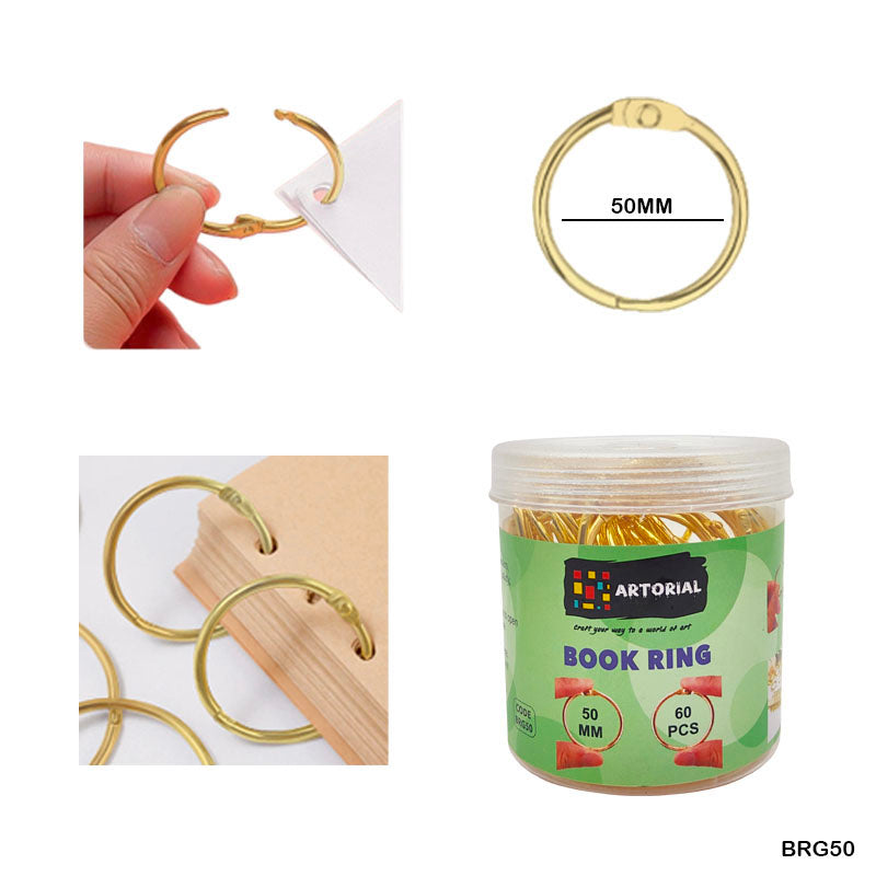 Gift To Love | Book Ring Gold | Size : 50 Mm | Pcs : 60 Pcs | Code : BRG50