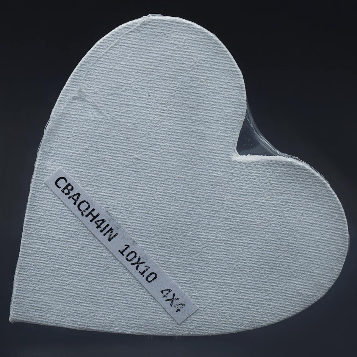 Gift To Love | Canvas Board Artist Quality Heart | Color : White | Size : 4 Inch | Code : CBAQH4IN