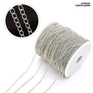 Gift To Love | Chain | Color : Silver | Size : 1.5 Mtr X 0.6 Mm | Code : CC0615S