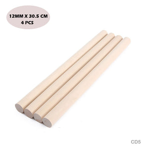 Gift To Love | Wooden Stick | Size : 30 Cm X 12 Mm | Pcs : 4 Stick Set | Code : CD5