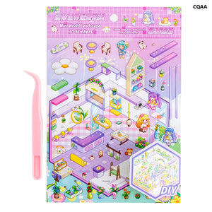 Gift To Love | Diy Mini World Landscape 3D Sticker With Twizer | Code : CQAA