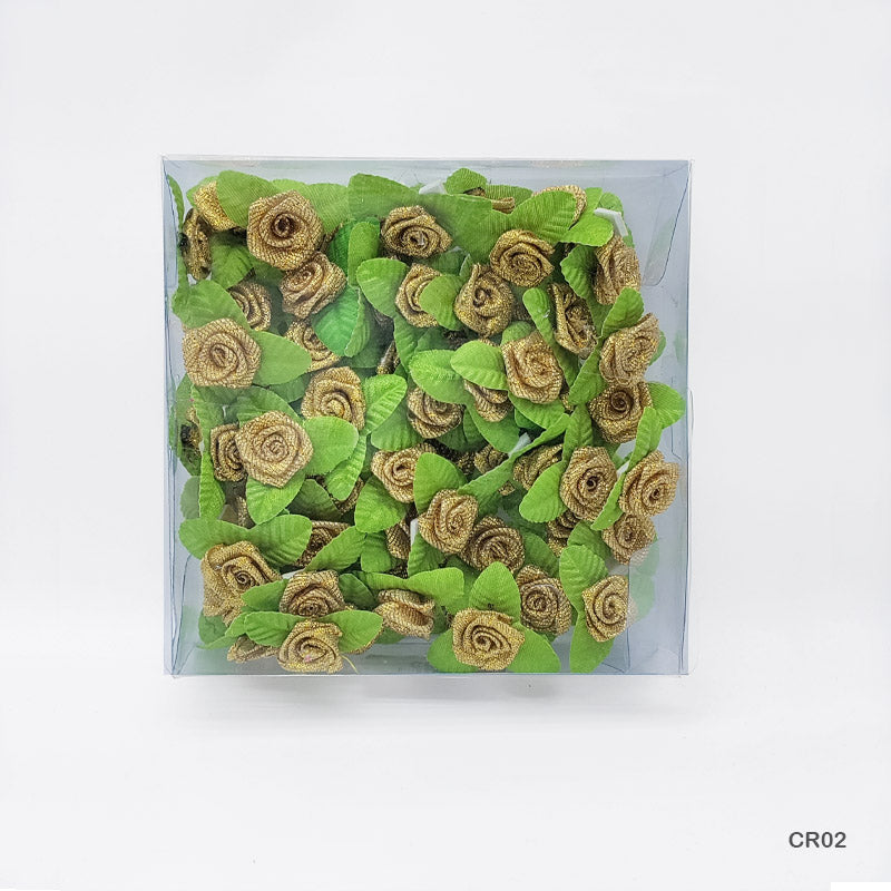 Gift To Love | Satin Cloth Flower | Color : Gold | Pcs : 72 Pcs | Code : CR02