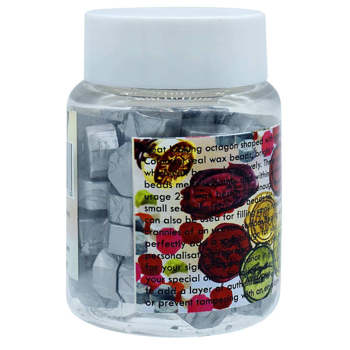 Gift To Love | Craft Wax Seal Beads | Color : Metallic Silver | Size : 25 Gsm | Code : CWB208
