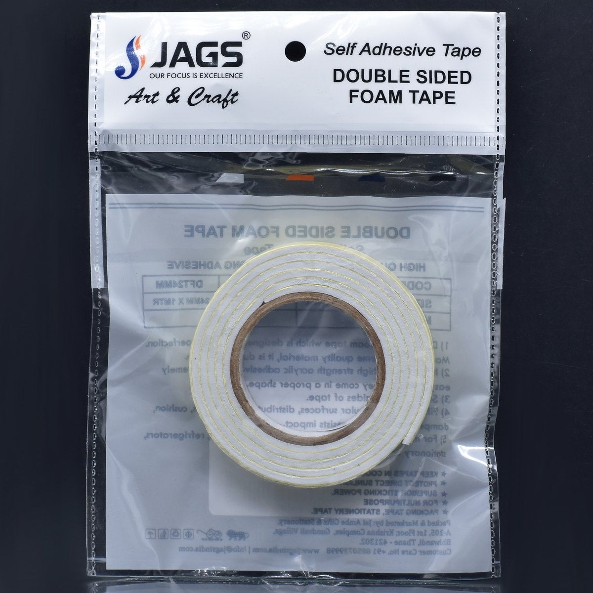 Gift To Love | Double Sided Foam Tape | Size : 1 Mtr X 12 Mm | Code : DFT12MM