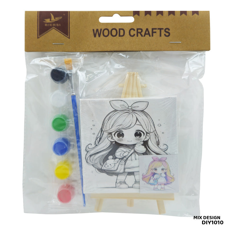 Gift To Love | Canvas And Easel With Brush And Colors | Size : 10 X 10 Cm | Code : DIY1010