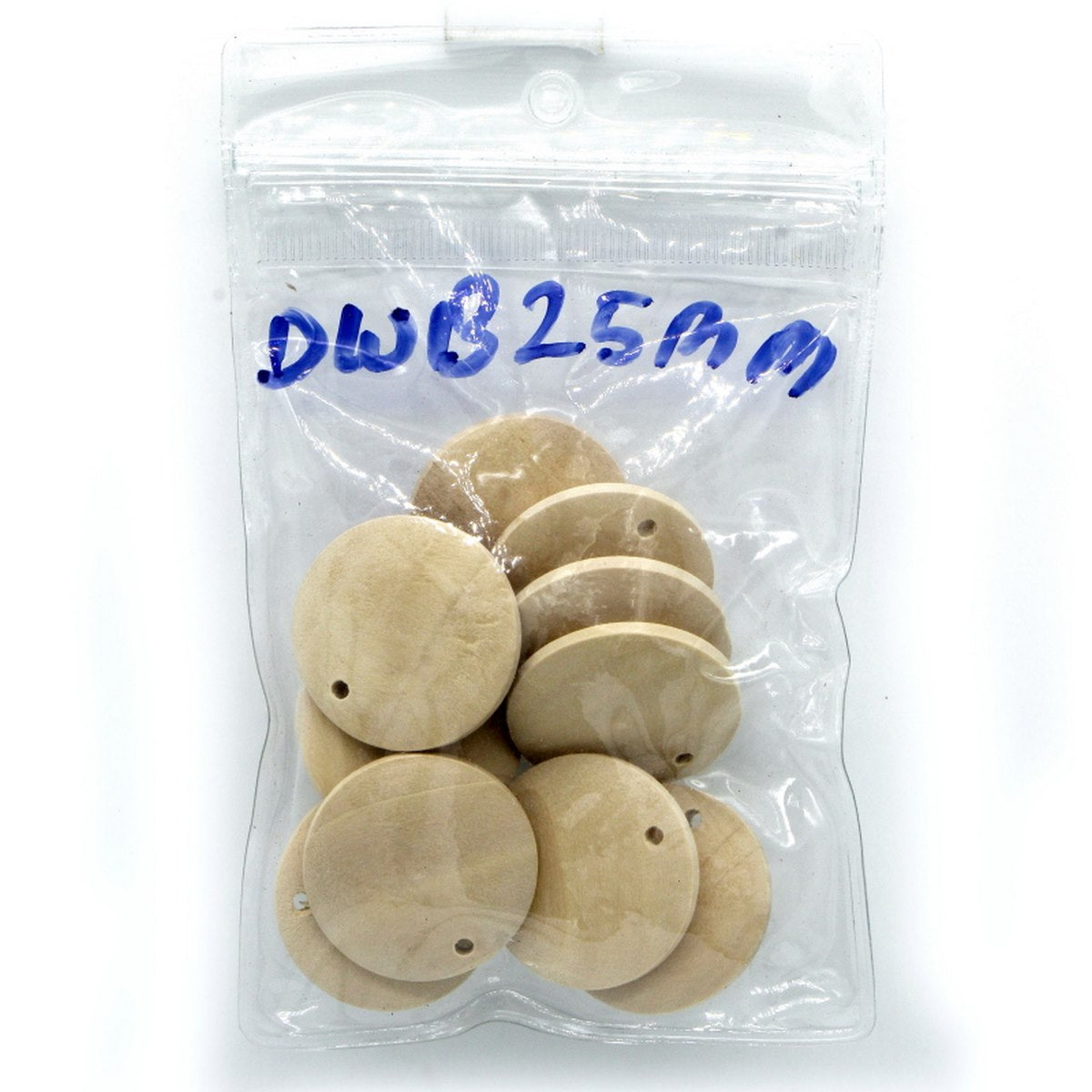 Gift To Love | Decorative Wooden Pendant Plain | Size : 25 Mm | Pcs : 10 Pcs | Code : DWB25MM