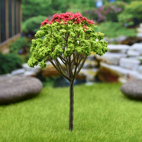 Gift To Love | Artificial Miniature Green & Red Shade Tree 1pc | Code : FU-140GRD