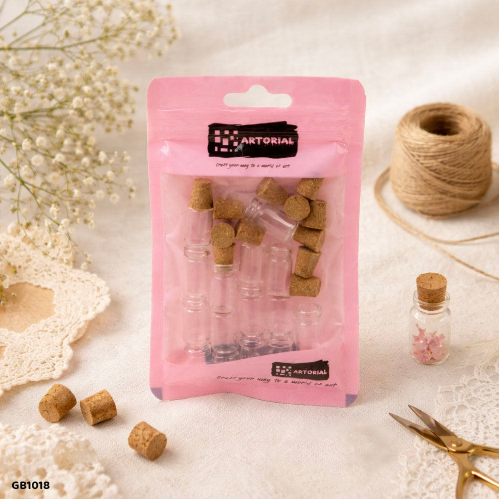 Gift To Love | Message Glass Bottle | Size : 10 Mm X 18 Mm | Pcs : 12 Pcs | Code : GB1018