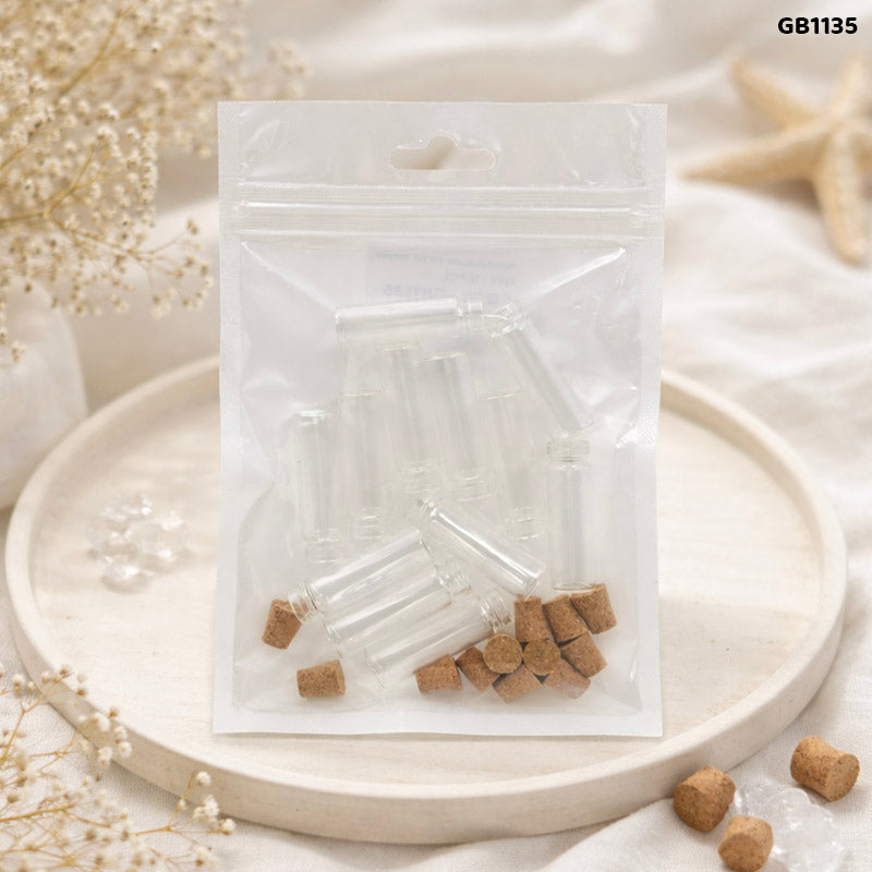 Gift To Love | Message Glass Bottle | Size : 11 Mm X 35 Mm | Pcs : 12 Pcs | Code : GB1135