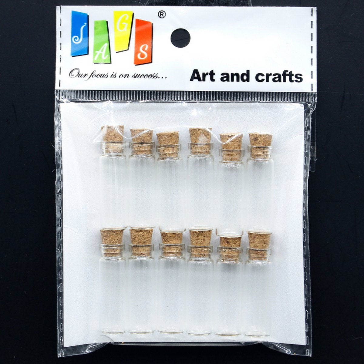 Gift To Love | Mini Glass Bottles With Cork | Size : 11 X 35 | Pcs : 12 Pcs Set | Code : GB11X35