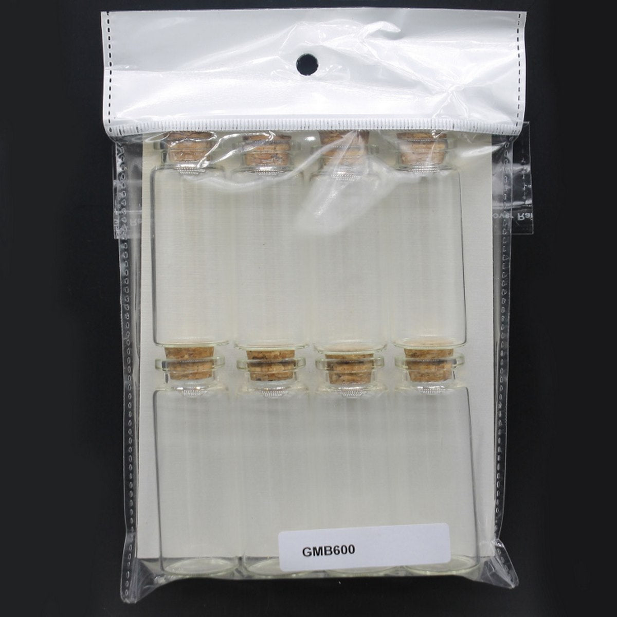 Gift To Love | Mini Glass Bottles With Cork | Size : 22 X 60 Mm | Pcs : 8 Pcs | Code : GMB600