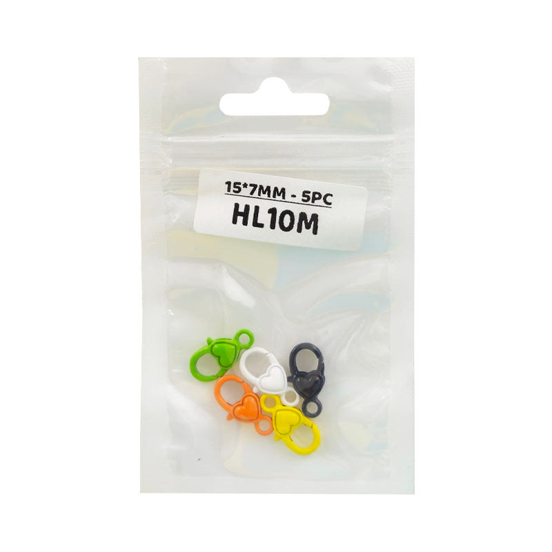 Gift To Love | Heart Lobster | Color : Multi | Size : 15 X 7 Mm | Pcs : 5 Pc | Code : HL10M
