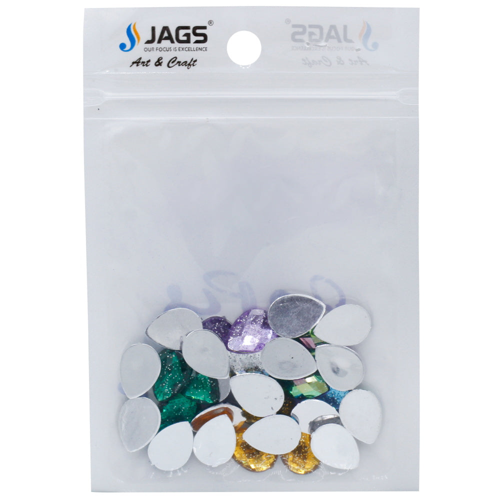 Gift To Love | Kundan Stone Diamond Drop Glitter Small | Pcs : 30 Pcs | Code : J10X14-18