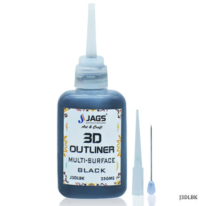 Gift To Love | 3D Outliners Multi Surface | Color : Black | Pcs : 25 Gm | Code : J3DLBK