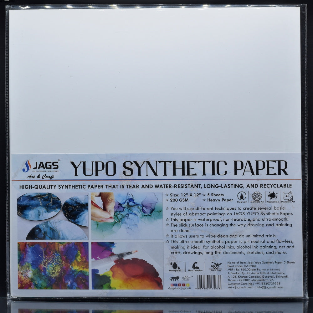 Gift To Love | Yupo Synthetic Paper | Size : 12 X 12 Inch | Pcs : 5 Sheets | Code : JAYS200