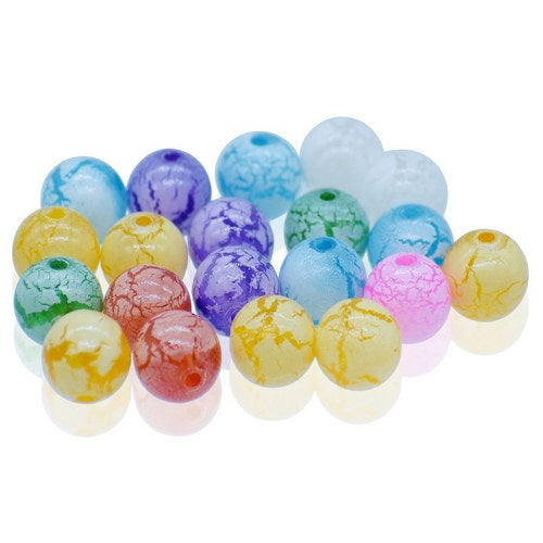 Gift To Love | Jags Beads Crackle Multicolor 20GMS 12MM | Code : JBCP12MM