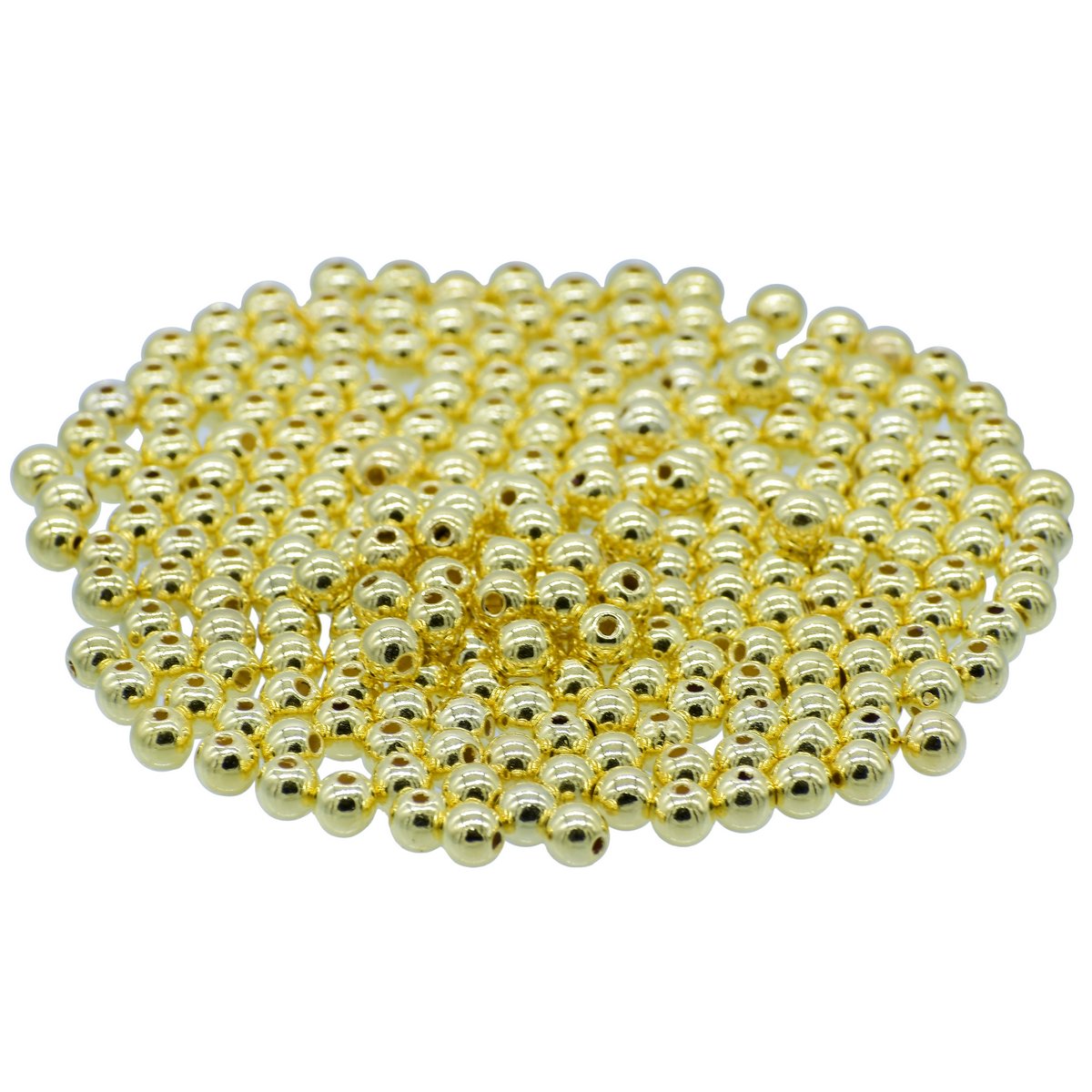 Gift To Love | Craft Beads Round | Color : Golden | Size : 6 Mm | Pcs : 25 Gsm | Code : JCBGD6MM