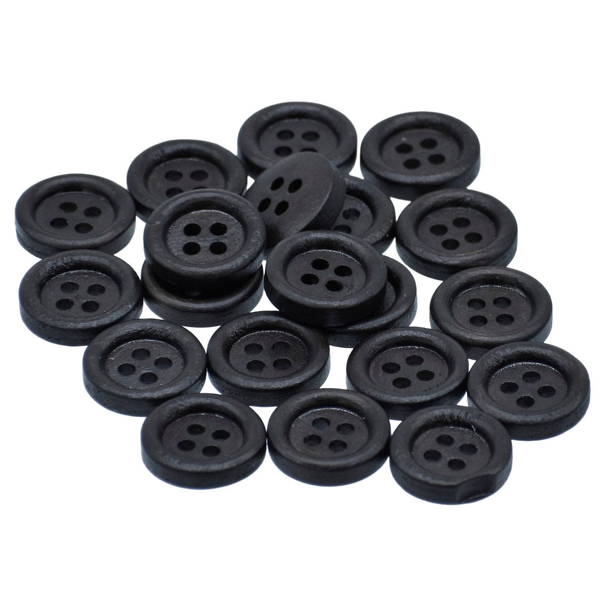 Gift To Love | Craft Decorative Button Round | Color : Black | Size : 13 Mm | Pcs : 20 Pcs | Code : JCDBD13MM