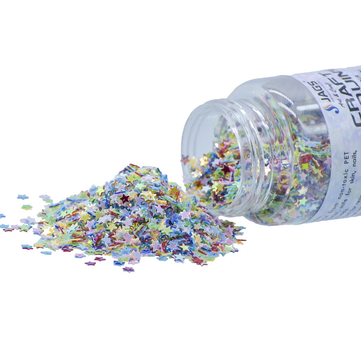 Gift To Love | Craft Sequins Star | Color : Multi Colour | Size : 3 Mm | Pcs : 20 Gms | Code : JDSM04