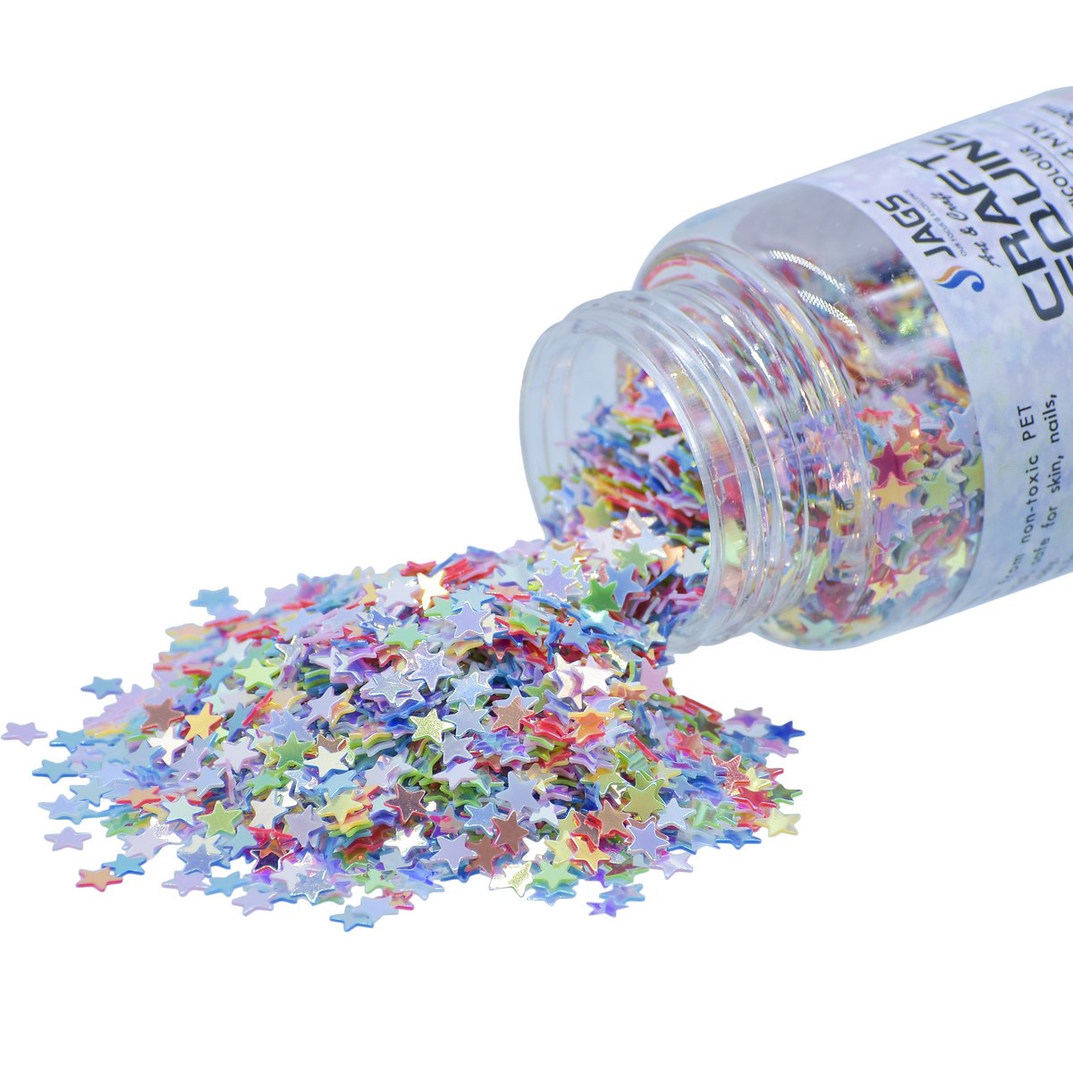 Gift To Love | Craft Sequins Star | Color : Multi Colour | Size : 4 Mm | Pcs : 20 Gms | Code : JDSM05