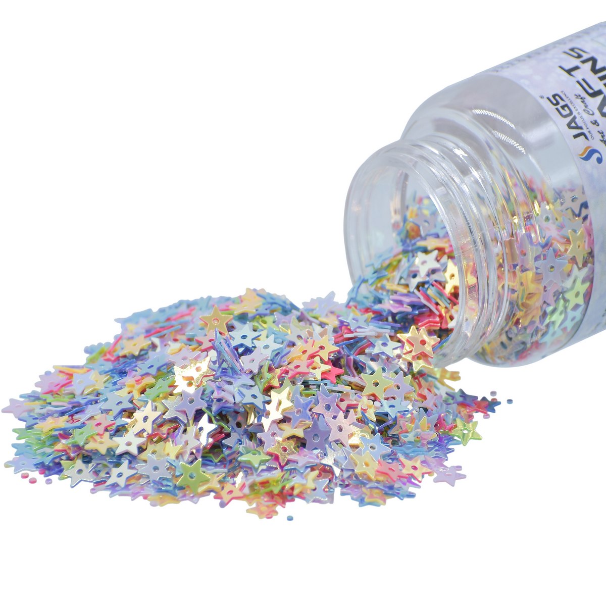 Gift To Love | Craft Sequins Star | Color : Multi Colour | Size : 4 Mm | Pcs : 20 Gms | Code : JDSM11