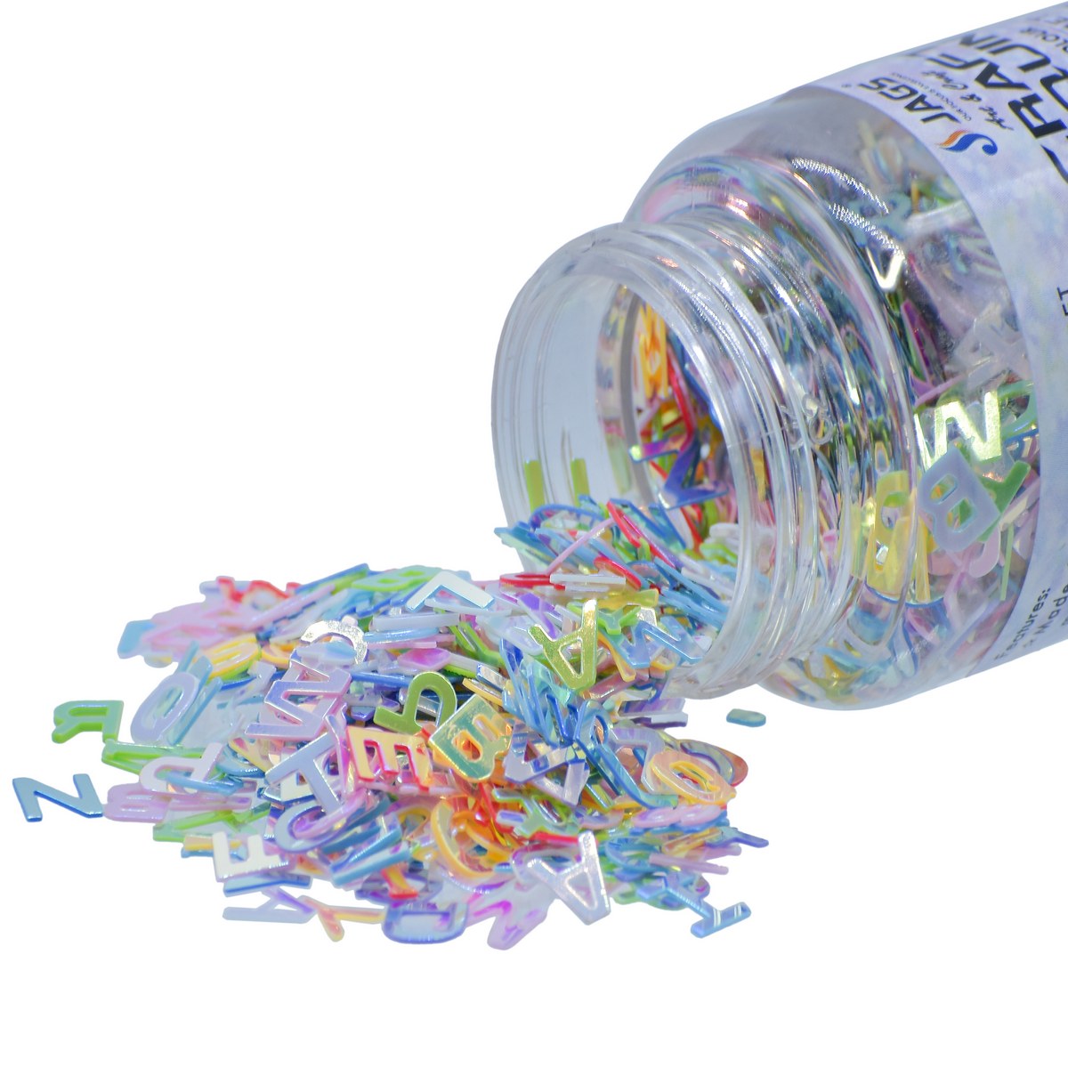 Gift To Love | Craft Sequins Alphabet | Color : Multi Colour | Size : 6 Mm | Pcs : 20 Gms | Code : JDSM19