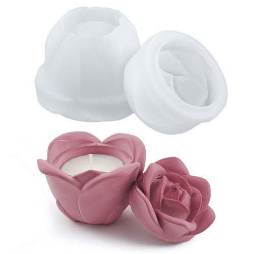 Gift To Love | Jags Silicone Mould Rose Candel Pot And Candel | Code : JSM36