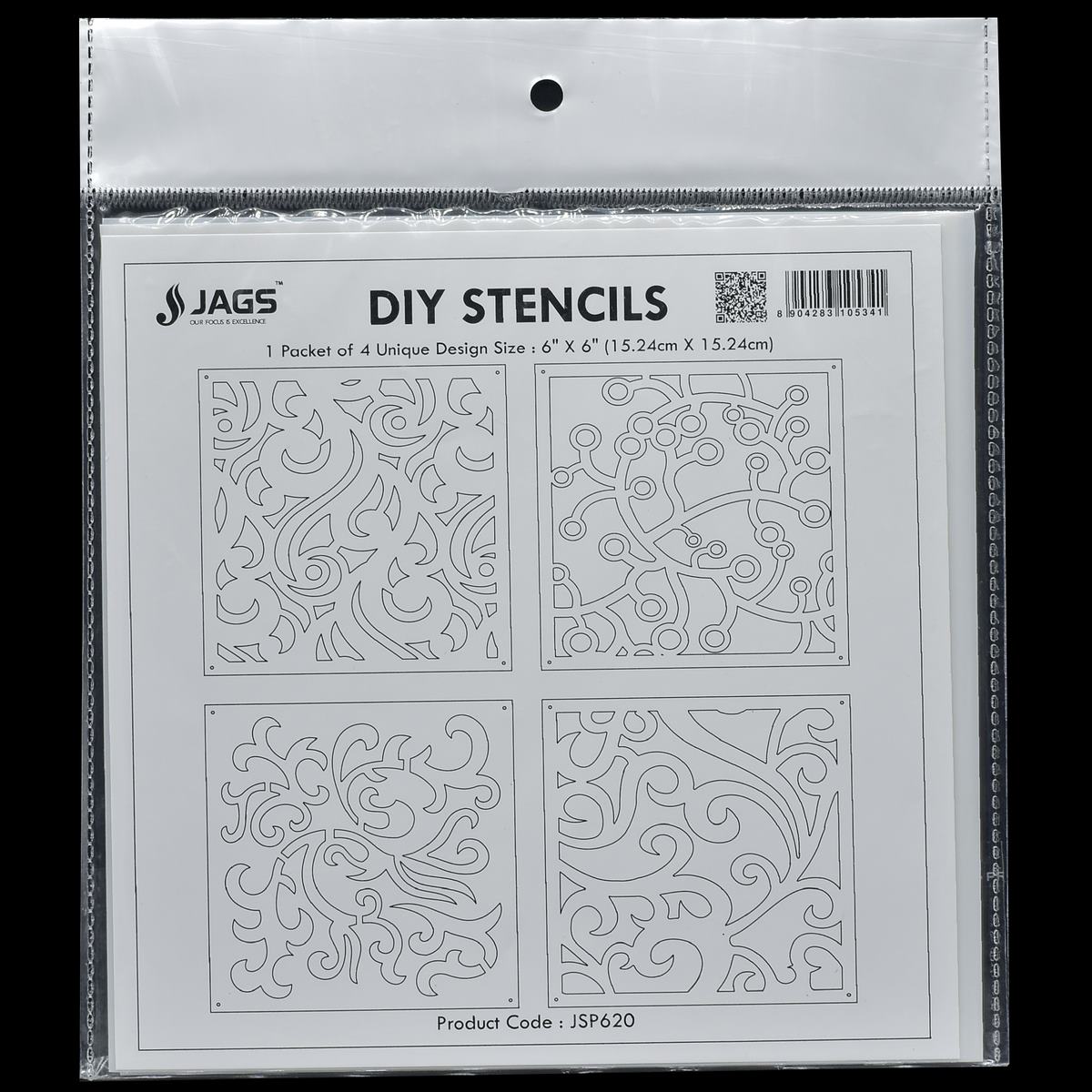 Gift To Love | Stencil Plastic | Size : 6 X 6 | Pcs : 4 Pcs Set | Code : JSP620