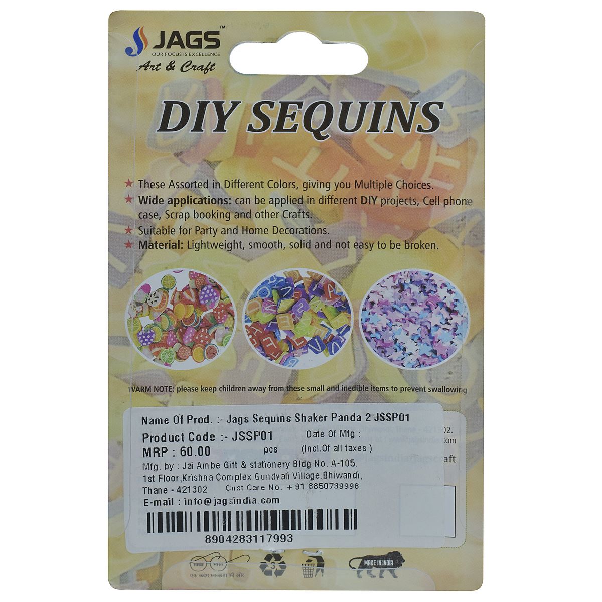 Gift To Love | Sequins Shaker Panda | Pcs : 2 | Code : JSSP01