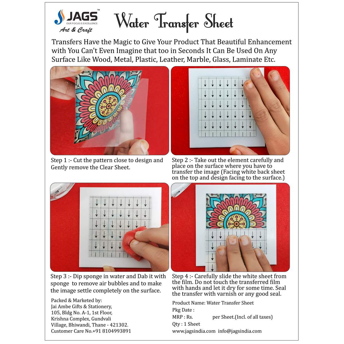 Gift To Love | Water Transfer Sheet Cactus Plants | Code : JVMW02