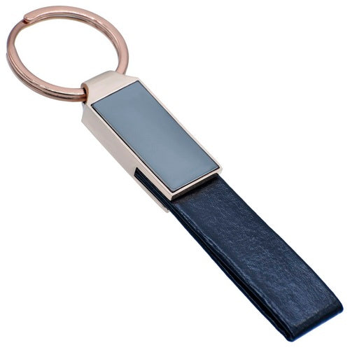 Gift To Love | Key Chain Lethar Black Colour Rose Gold Ring | Code : KCLB02